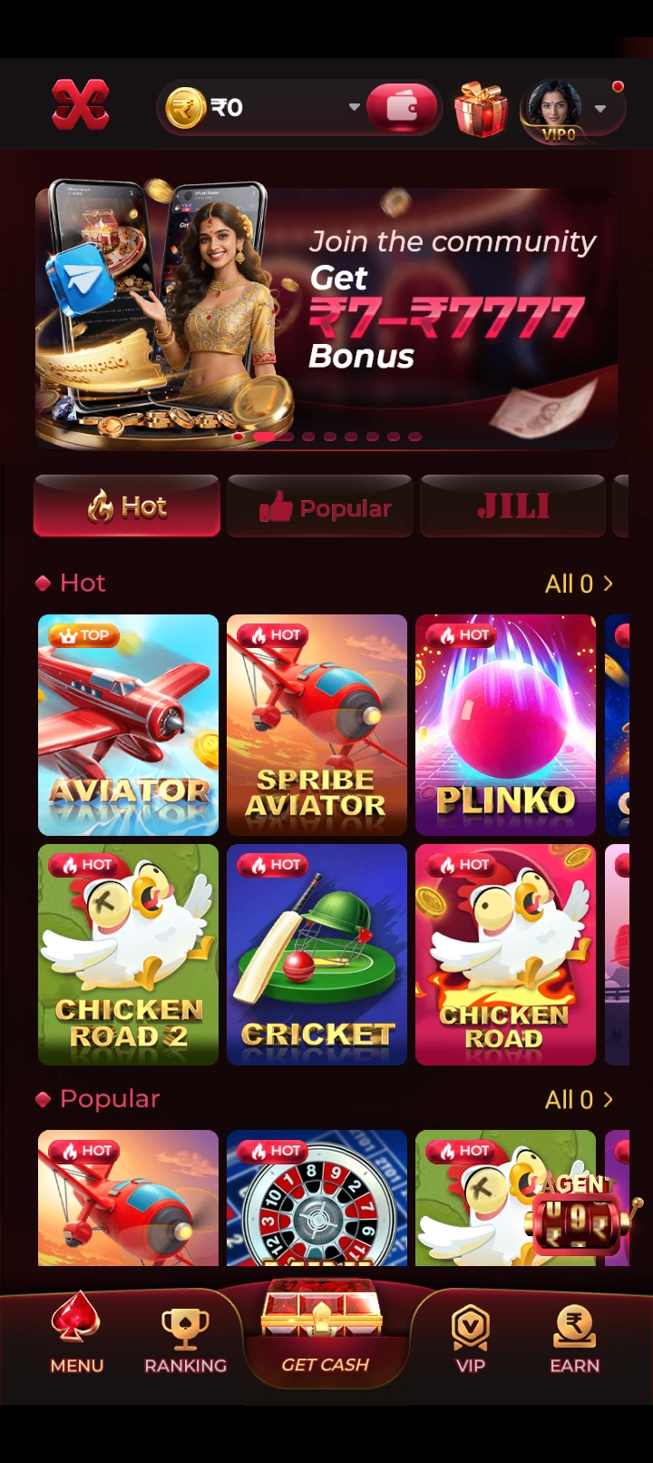 X89 game app interface on an Android phone